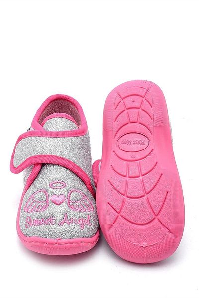 First Step Silver Angel Embroidered Kids Panduf