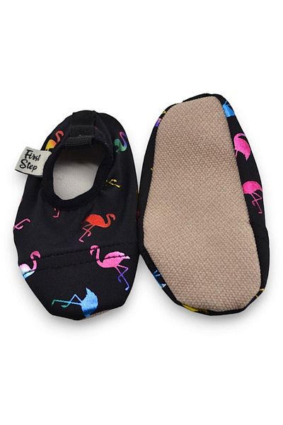 First Step Black Flamingo Pool Shoes - F-9023