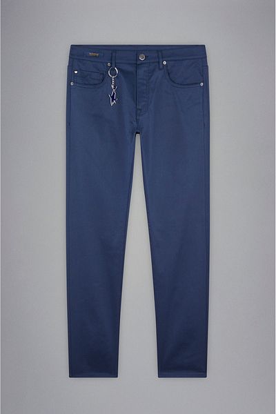 PAUL&SHARK Cotton Men's Blue Trousers - Regular Fit, Logo Detail C0P4013-050