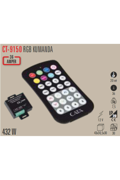 Cata CT 9150 36A - 432 W Rgb Şerit Led Kumandası