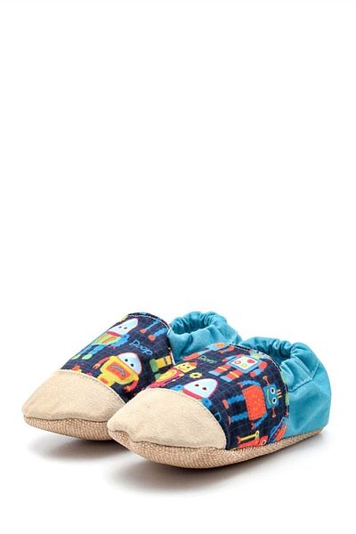 First Step Cotton Lined Non-Slip Sole Booties-robot-f-833
