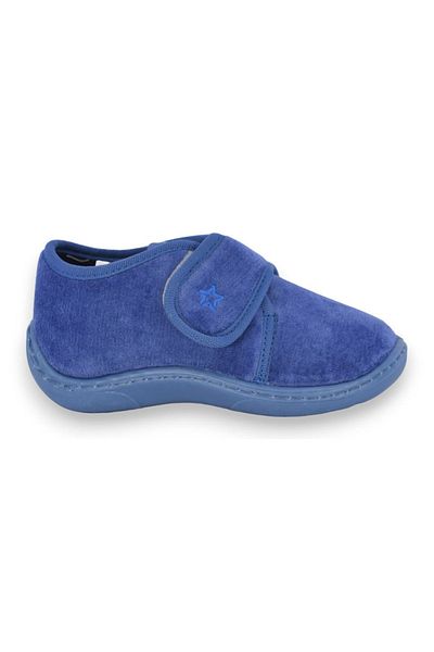 First Step Blue Star Embroidered Girl's Velcro Panduf-F-733