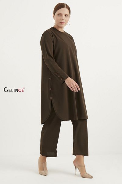 Gelince Plus Size Buttoned Suit