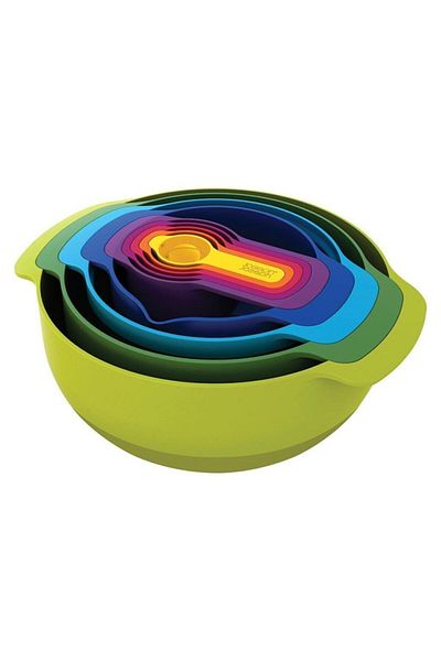 Joseph Joseph 9 Pieces Whisk and Mixing Bowl (Multicolor)