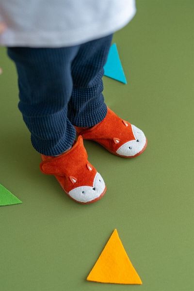 First Step Fox Velcro Slippers