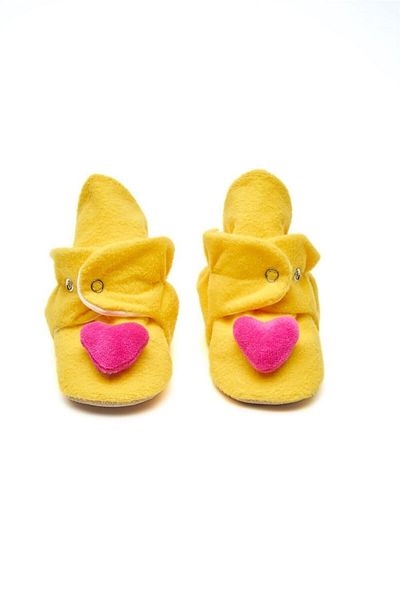First Step Heart Non-Slip Base Cotton Lined Snap Slippers
