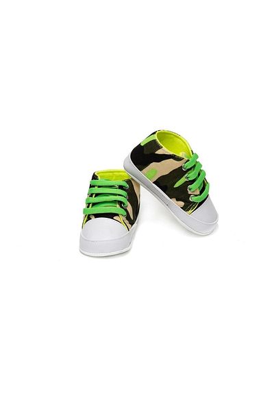 First Step Baby Camouflage Sports Booties Green