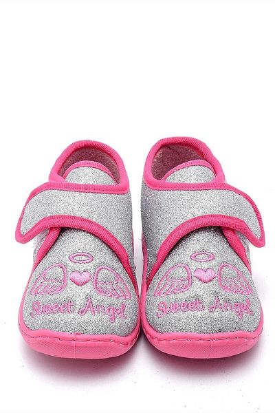 First Step Silver Angel Embroidered Kids Panduf