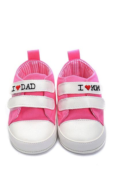 First Step I Love Mom And Dad Booties Pink G-2287