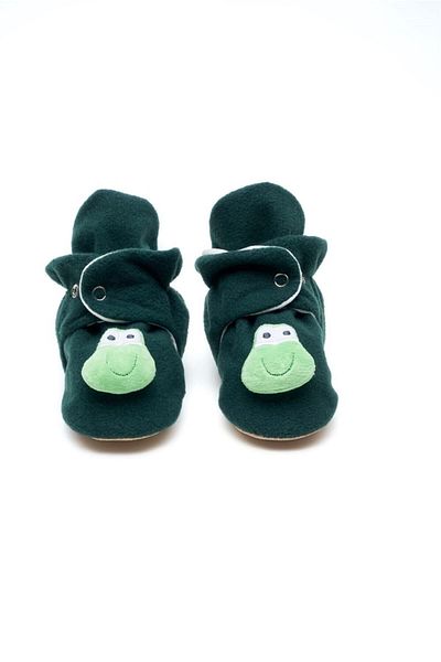 First Step Frog Anti-Slip Base Cotton Lined Snap Slippers