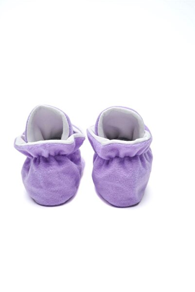 First Step Kaydırmaz Tabanlı Pamuk Astarlı Çıtçıtlı Lila Panduf