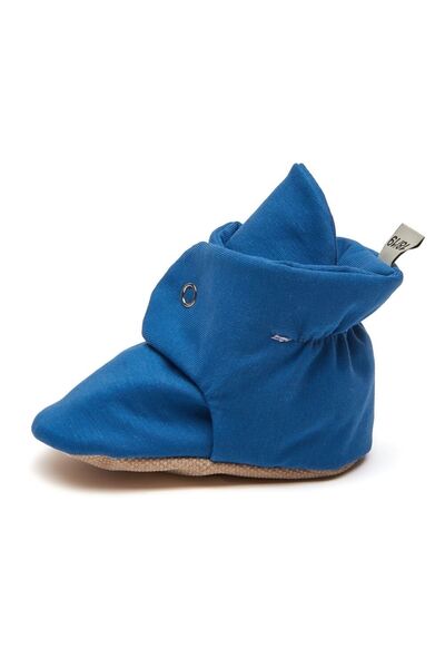 First Step Organik Pamuk Kaydırmaz Taban Çıtçıtlı Indigo Panduf