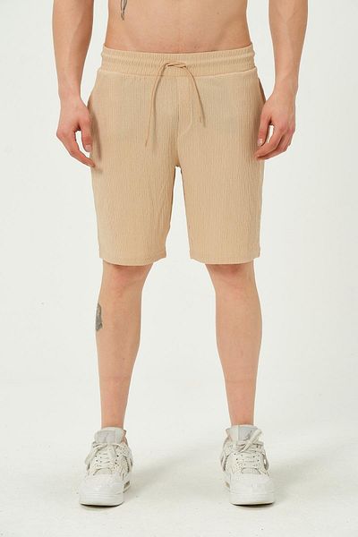1434 Polo State Μπεζ Χρώμα Ανδρικό σορτς Crinkle Fabric Regular Fit
