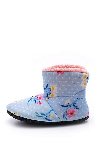 First Step Flower Digital Printed Blue Home Boots-f-825