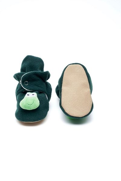 First Step Frog Anti-Slip Base Cotton Lined Snap Slippers