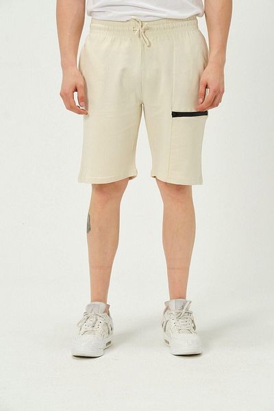 1434 Polo State Men's Zipper Detailed Shorts Ecru