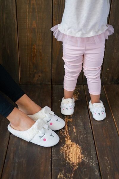 First Step Wool Lamb Mother Slippers and Baby Slippers (Slippers and Slippers are sold separately)