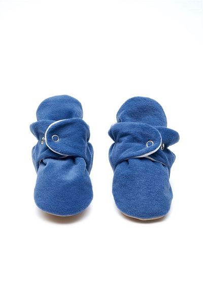 First Step Indigo Slippers with Non-Slip Base, Cotton Lining and Snap Fasteners