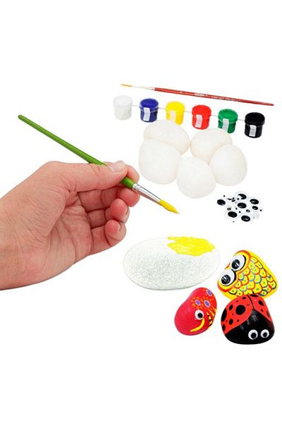 PERİBOİA Stone Painting Hand Skill Set - Brush and Paint Detailed