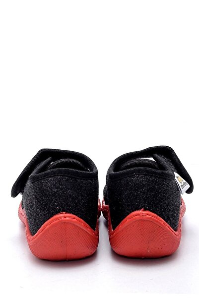 First Step Black Super Star Embroidered Children's Panduf