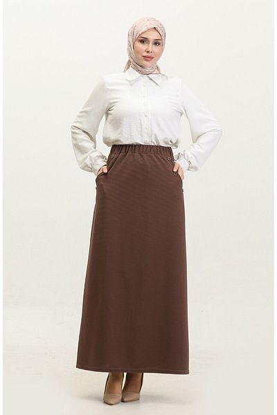 Gelince Plus Size Ahlem φούστα 4208 - Λεπτομέρεια με κουμπιά
