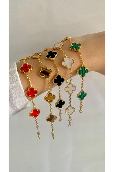 Opia JEWELRY - Vca Top Segment Steel Clover Bracelet