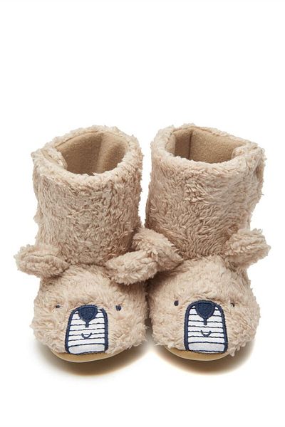 First Step 3D Feathered Teddy Bear Home Boots-f-862