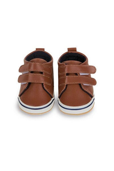 First Step Kahverengi Erkek Bebek Cırt Cırtlı Patik Ilk Adım Ayakkabısı-g-2353