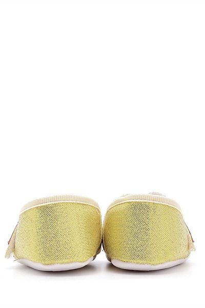 First Step Baby Girl Red Heart Gold Booties-g-2248