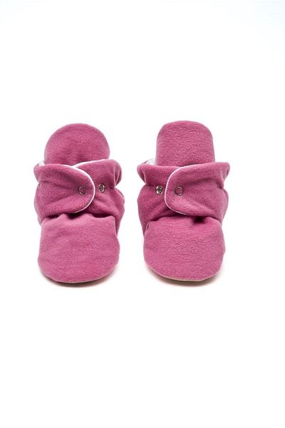 First Step Dusty Rose Slippers with Non-Slip Base, Cotton Lining and Snap Fasteners