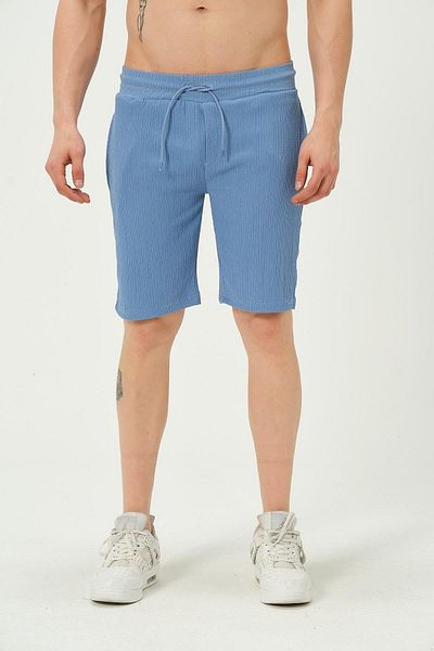 1434 Polo State Μπλε ανδρικό σορτς Regular Fit - Crinkle Fabric