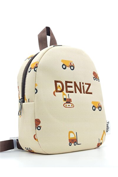 Tosbiş [ Kişiye Özel Isimli ] Dozer 0-8 Yaş Çocuk Sırt Çantası, Anaokulu-kreş Çantası