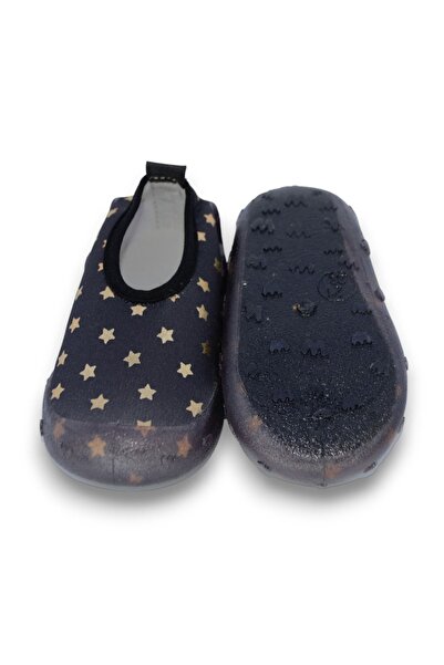 First Step Παιδικά θαλάσσια παπούτσια με γκλίτερ Black Star - Αντιολισθητική σόλα F-7051