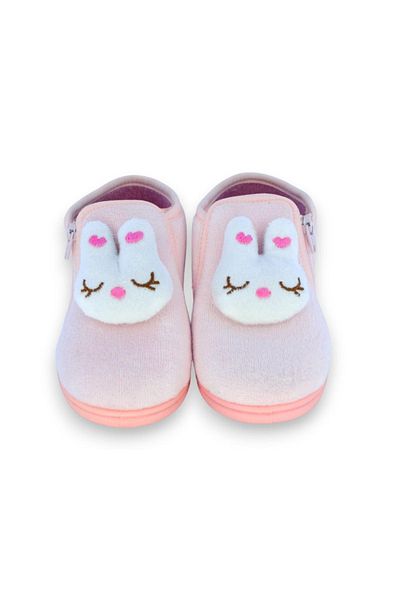 First Step Zippered Velvet Slippers with Rabbit Accessories