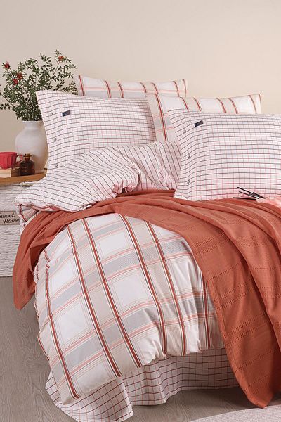 İyi Geceler İstanbul Blue Marine Double Pique Set - with Duvet Cover