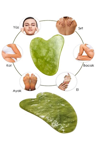 MEKs Orijinal Yeşim Taşı Gua Sha Yüz Ve Vücut Yenileme Ve Masaj Aleti Gerçek Yeşim Taşı