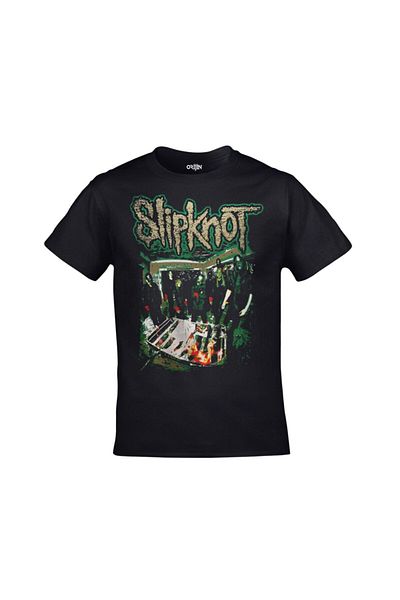 Orijin Tekstil Unisex Black Slipknot Printed Tshirt