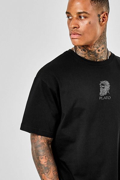 Pasage Μαύρο μπλουζάκι Azurco Oversize Plato