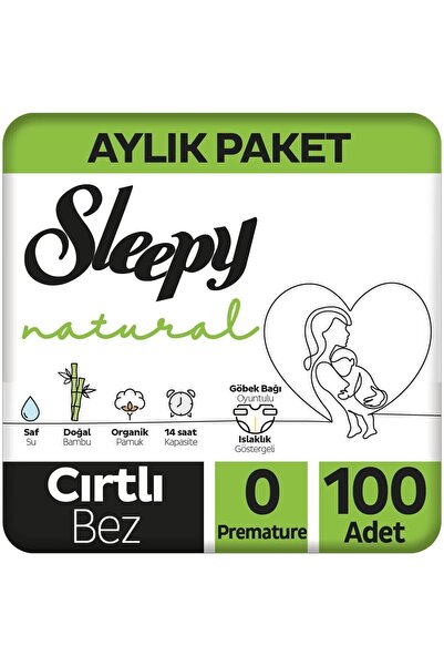 Sleepy الباقة الشهرية الطبيعية حفاضات أطفال مقاس 0 سابق لأوانه 100 قطعة