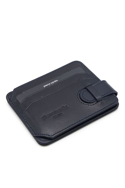 Pierre Cardin Unisex Navy Blue Leather Card Holder - 0510o15