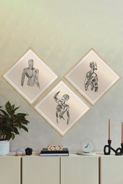 ÖZCANLAR ÇERÇEVE Çerçeveli Çoklu Tablo Açılı Çerçeve Anatomi Eskiz Dekor Kons...