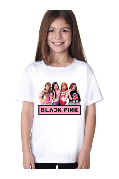 HediyeCenter Tricou pentru copii cu imprimeu negru roz D04