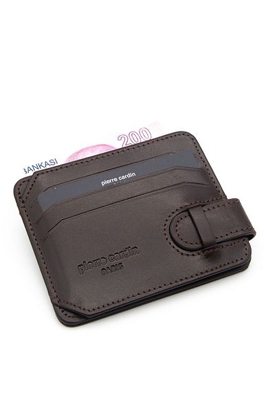 Pierre Cardin Unisex Brown Leather Card Holder - 0510d06