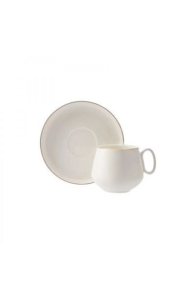 Karaca Titanium Gold 2-Personen-Kaffeetasse, Türkischer Kaffee