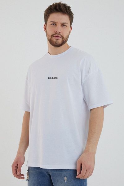 FN Men's No Plans For Today Printed White Oversize T-shirt