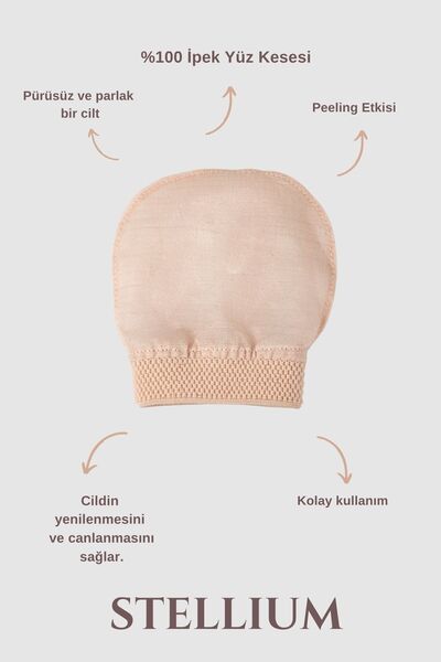STELLIUM %100 Ipek Kese Ham Koza Ipeği Banyo Peeling Etkili Doğal Yüz Banyo V...