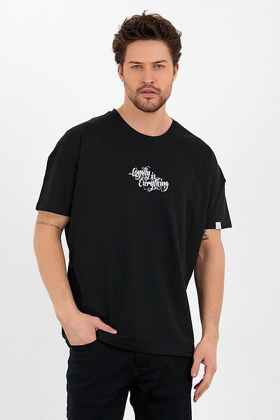 Pasage Unisex Oversize Loyalty Is Everything Printed T-shirt με κοντό μανίκι με λαιμόκοψη