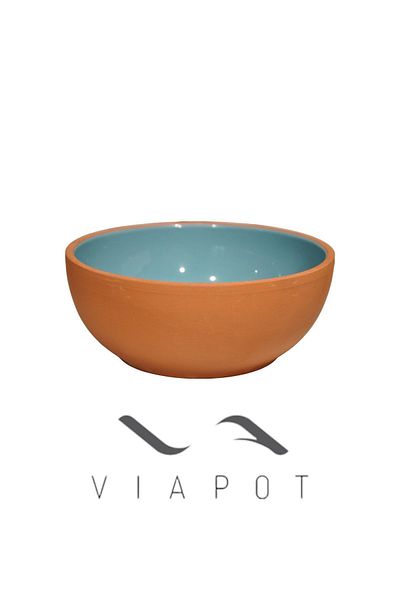 Viapot Salad Bowl Soil Hot Pot 1000ml with Glazed Inside Pottery 20X8,5Cm 1000ml