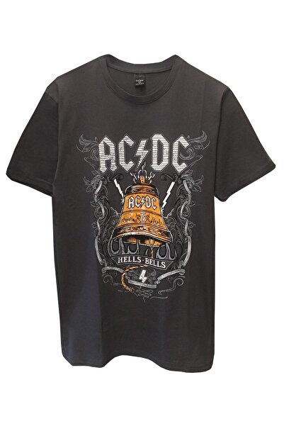 Olympus plus Unisex Rock Music Acdc Printed Gray T-Shirt