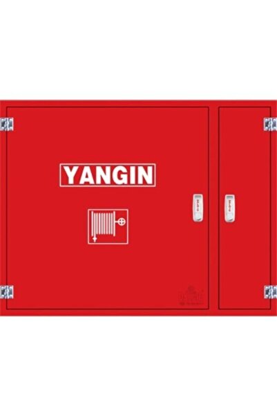 AS YANGIN Yangın Dolabı 70x90x23 Ölçülerinde 1”20 Mt Kauçuk Hortumlu 1''vanalı Sac Kapaklı Tüp Bölmeli